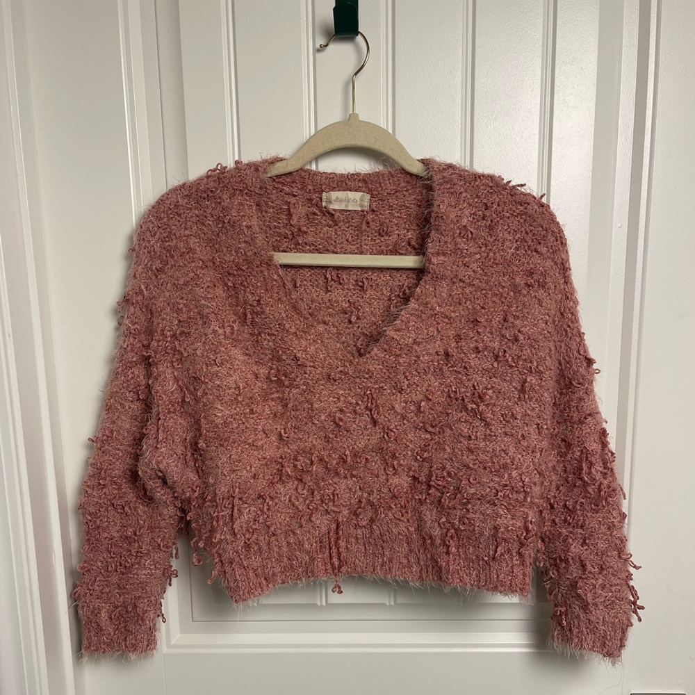 Altar'd State Pink V-Neck Sweater